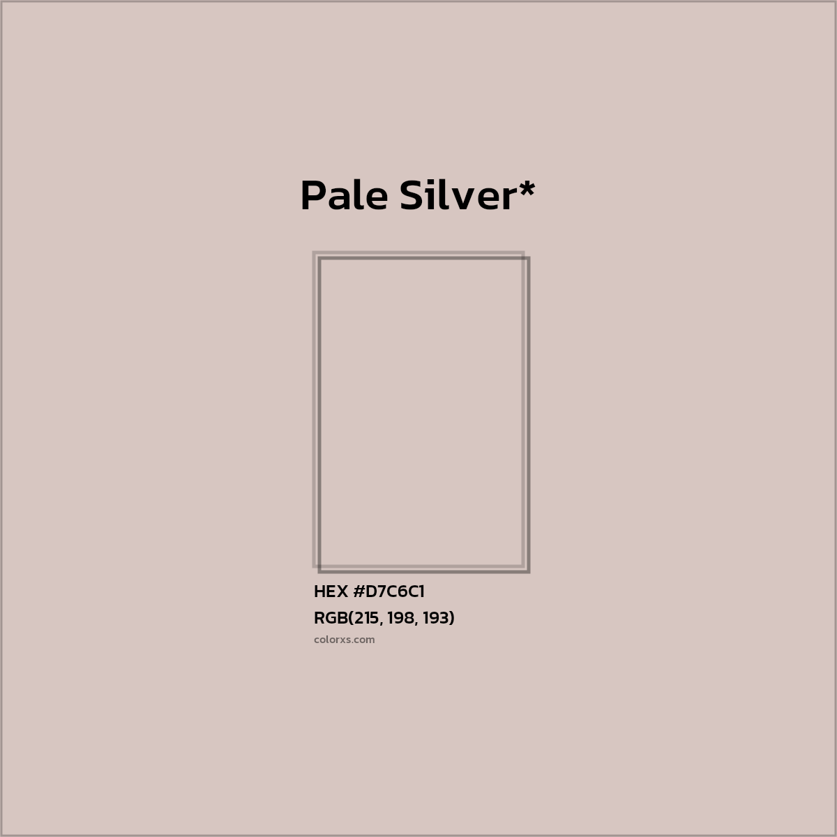 HEX #D7C6C1 Color Name, Color Code, Palettes, Similar Paints, Images