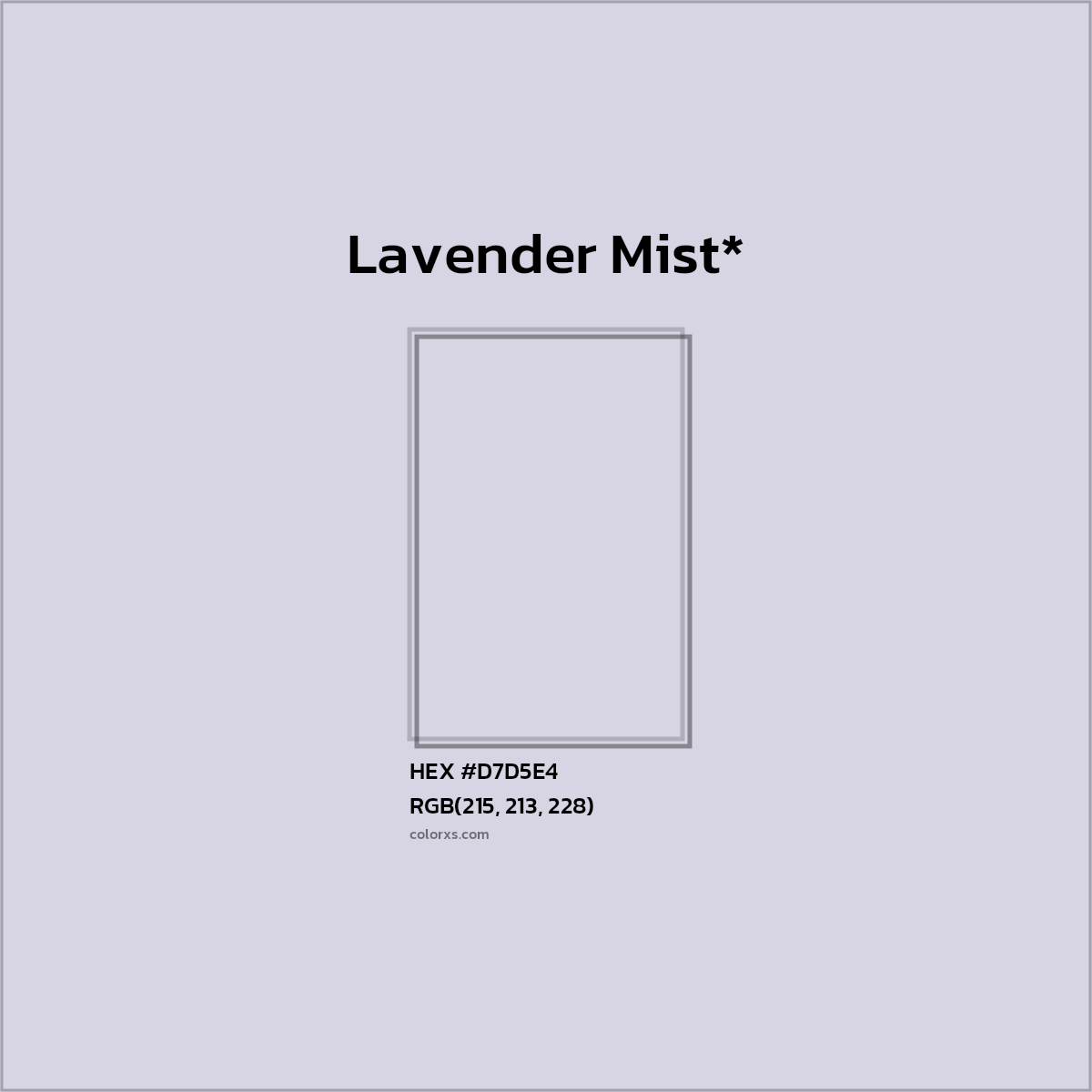 HEX #D7D5E4 Color Name, Color Code, Palettes, Similar Paints, Images