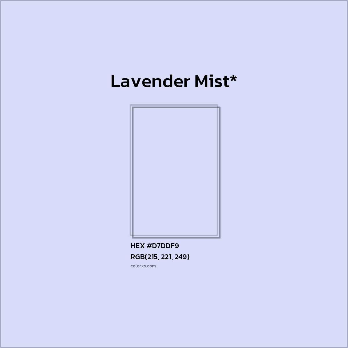 HEX #D7DDF9 Color Name, Color Code, Palettes, Similar Paints, Images