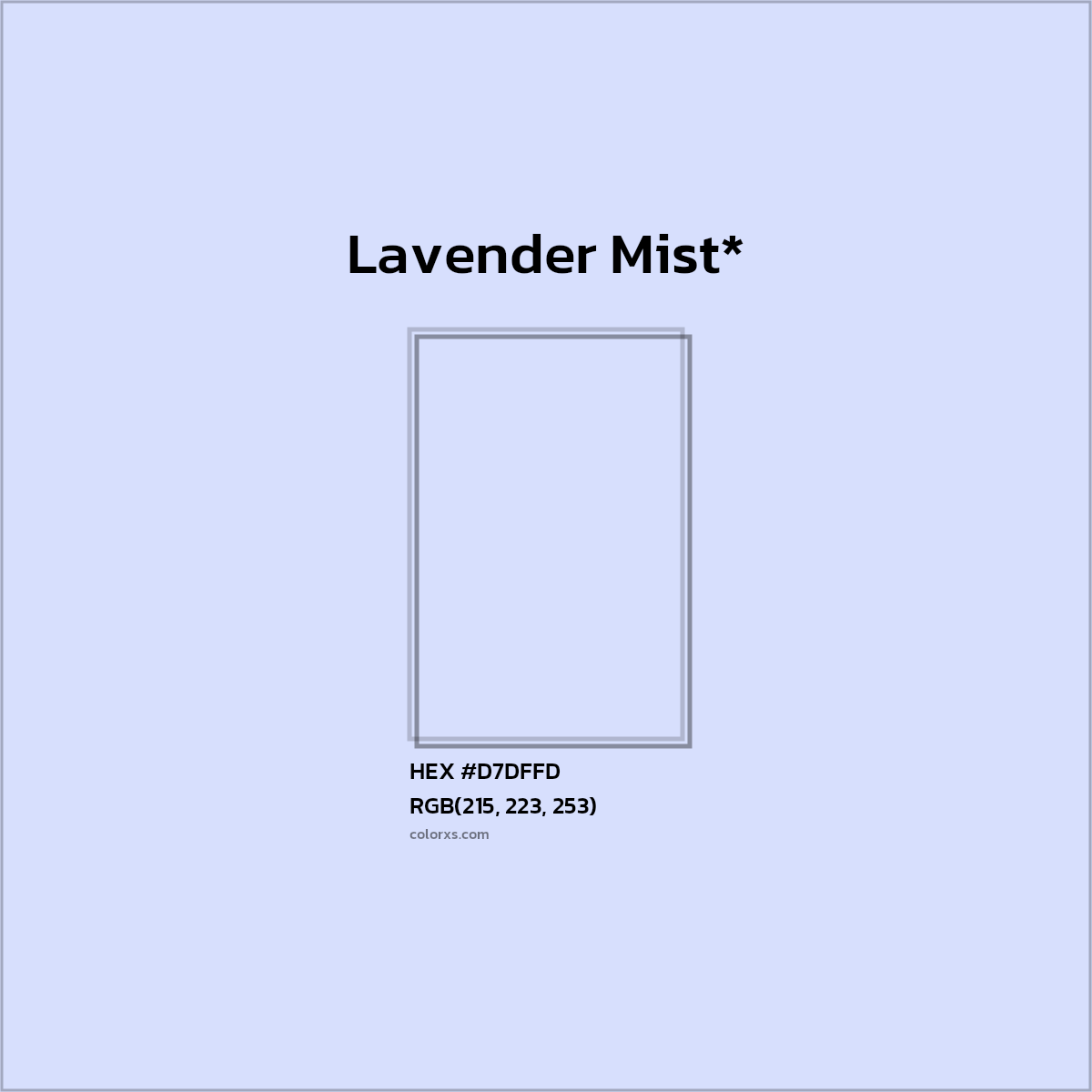 HEX #D7DFFD Color Name, Color Code, Palettes, Similar Paints, Images