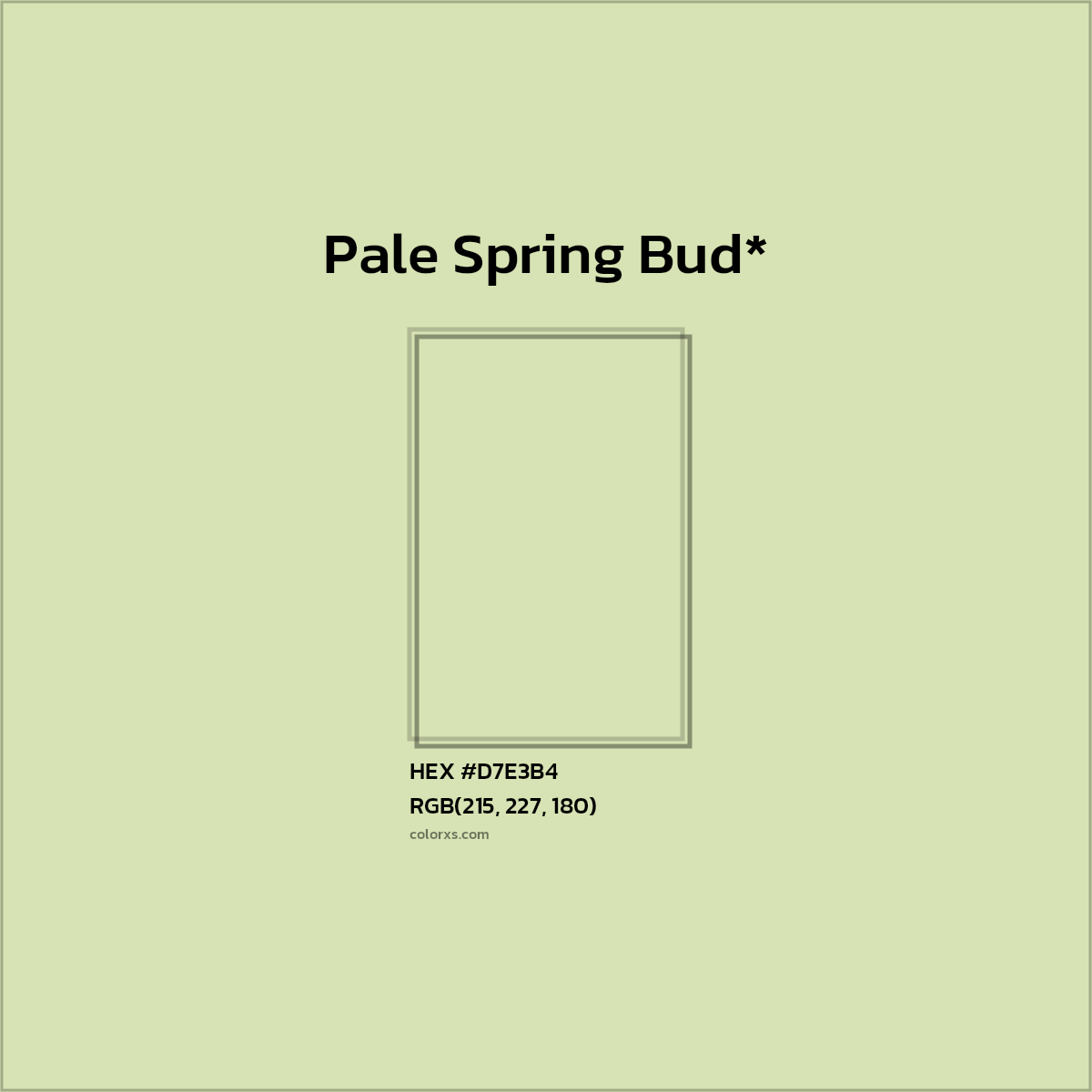 HEX #D7E3B4 Color Name, Color Code, Palettes, Similar Paints, Images