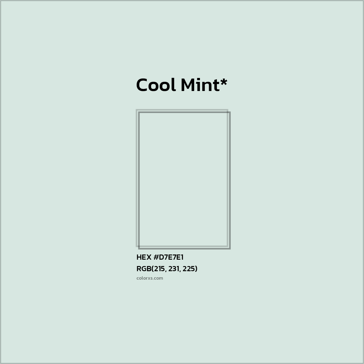 HEX #D7E7E1 Color Name, Color Code, Palettes, Similar Paints, Images