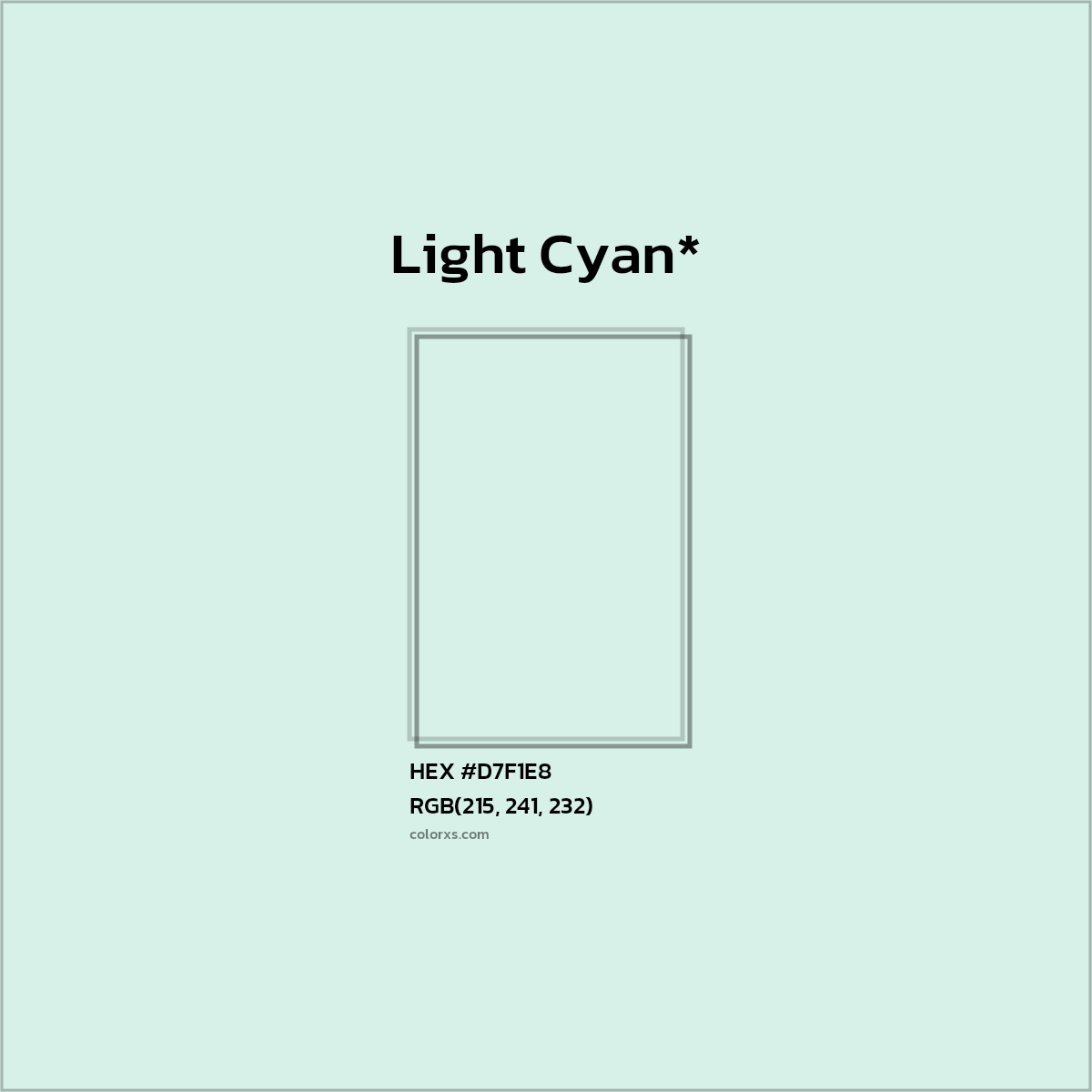 HEX #D7F1E8 Color Name, Color Code, Palettes, Similar Paints, Images