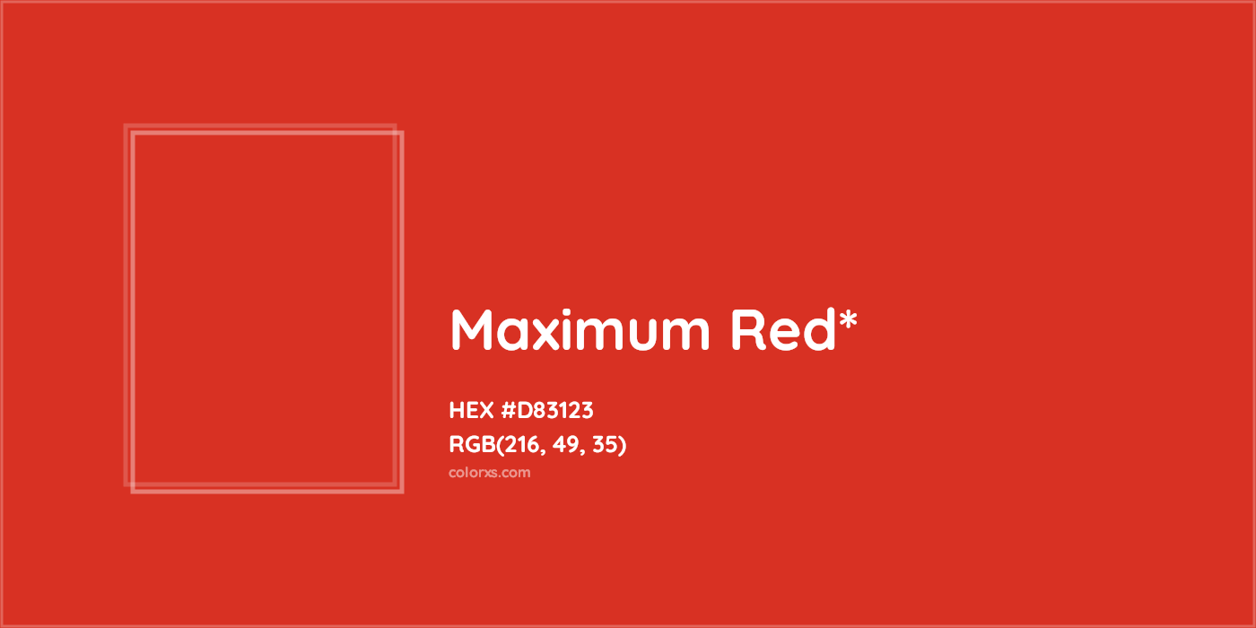 HEX #D83123 Color Name, Color Code, Palettes, Similar Paints, Images