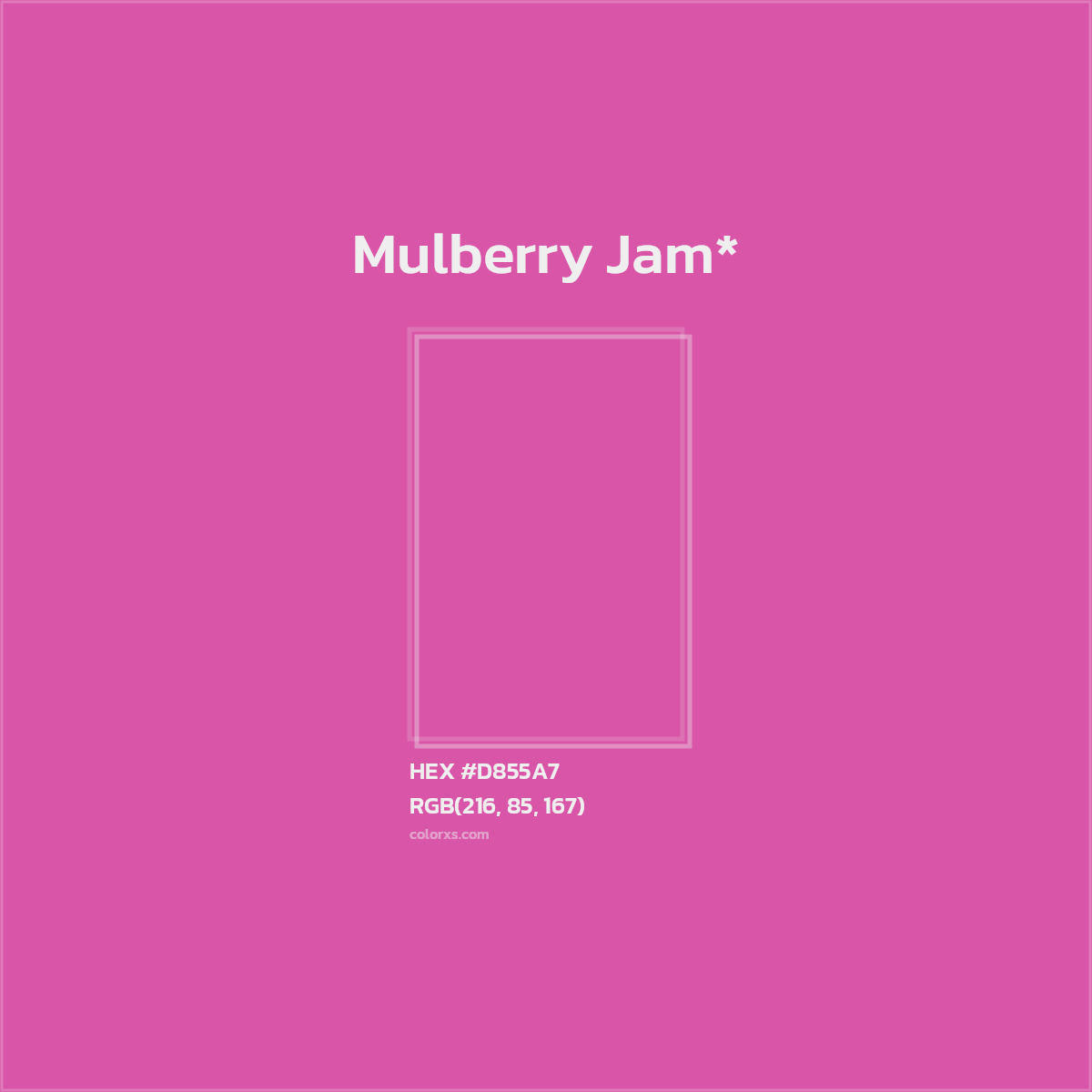 HEX #D855A7 Color Name, Color Code, Palettes, Similar Paints, Images