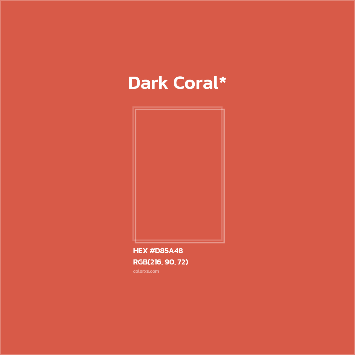 HEX #D85A48 Color Name, Color Code, Palettes, Similar Paints, Images