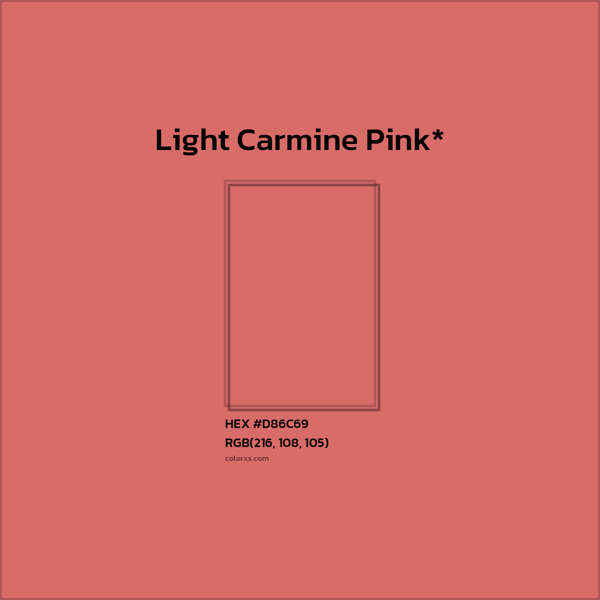 HEX #D86C69 Color Name, Color Code, Palettes, Similar Paints, Images