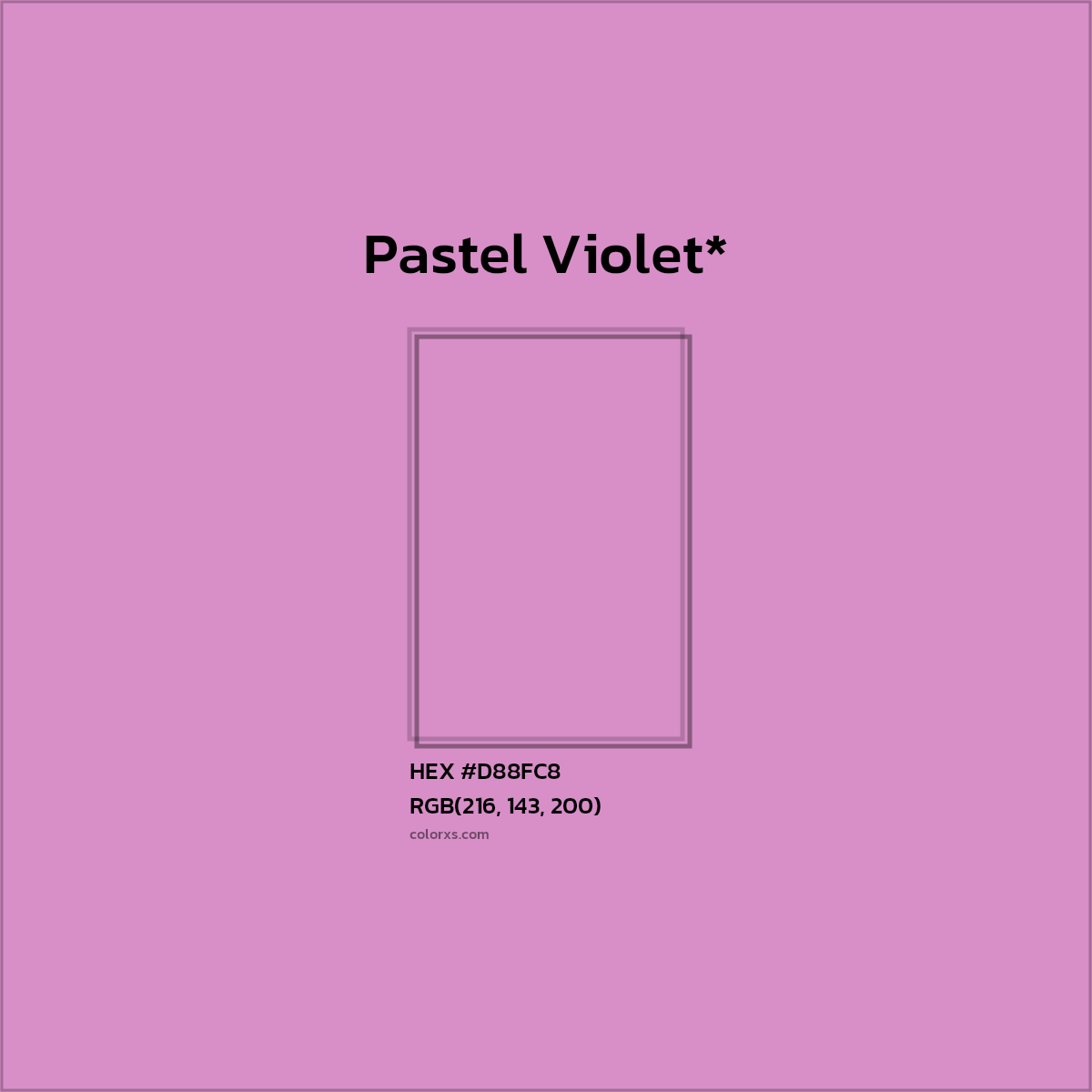 HEX #D88FC8 Color Name, Color Code, Palettes, Similar Paints, Images