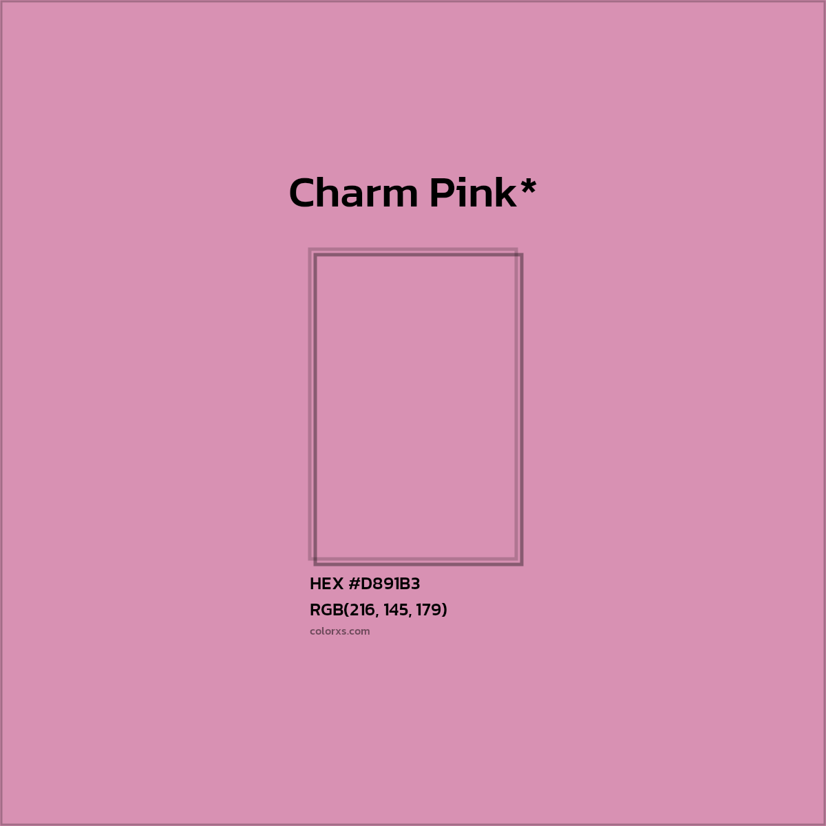 HEX #D891B3 Color Name, Color Code, Palettes, Similar Paints, Images