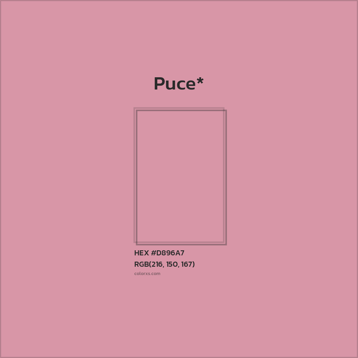 HEX #D896A7 Color Name, Color Code, Palettes, Similar Paints, Images