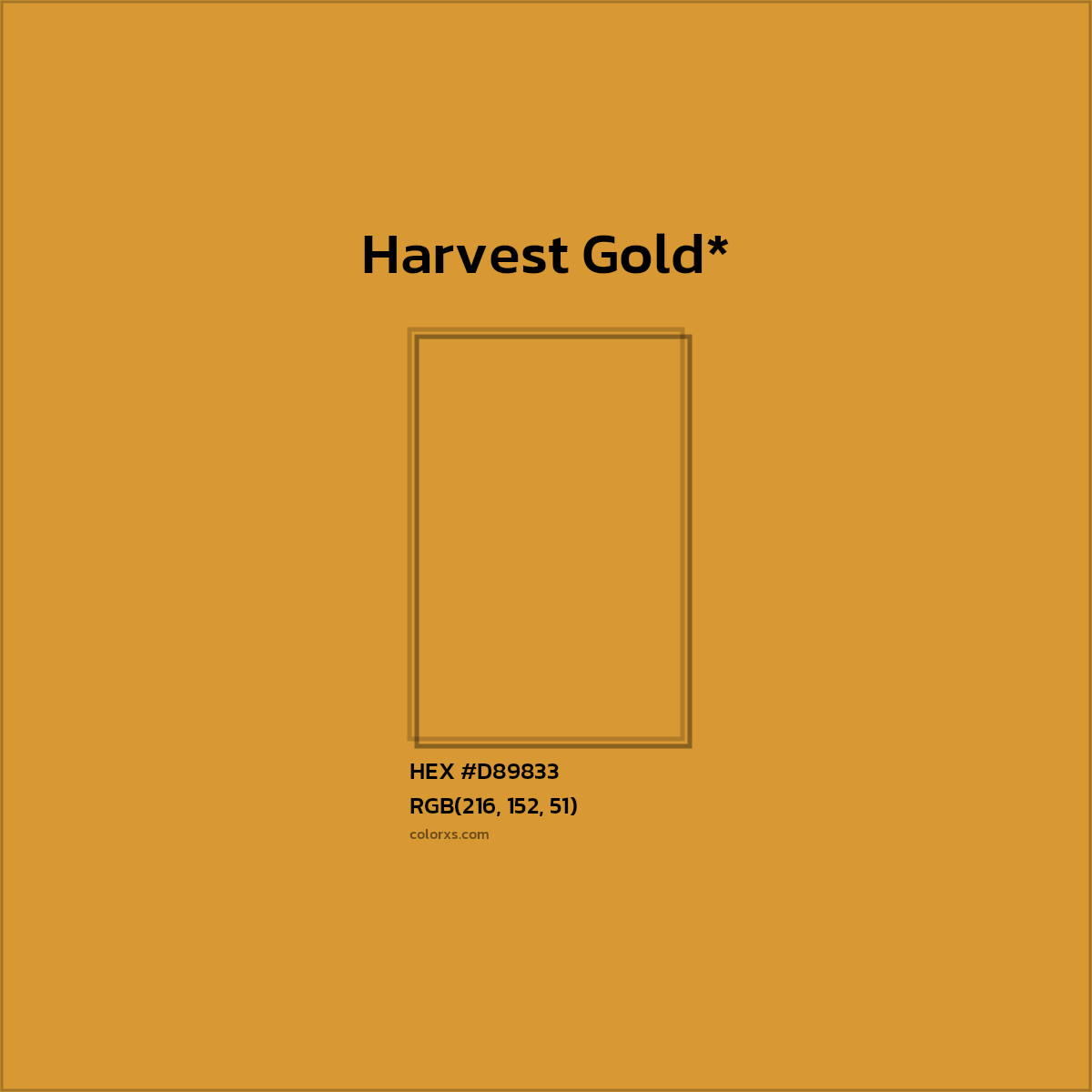 HEX #D89833 Color Name, Color Code, Palettes, Similar Paints, Images