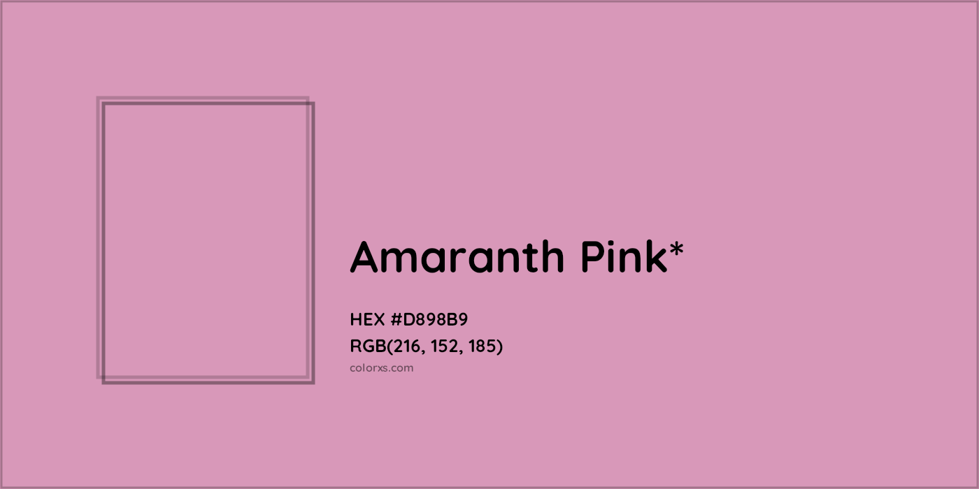 HEX #D898B9 Color Name, Color Code, Palettes, Similar Paints, Images