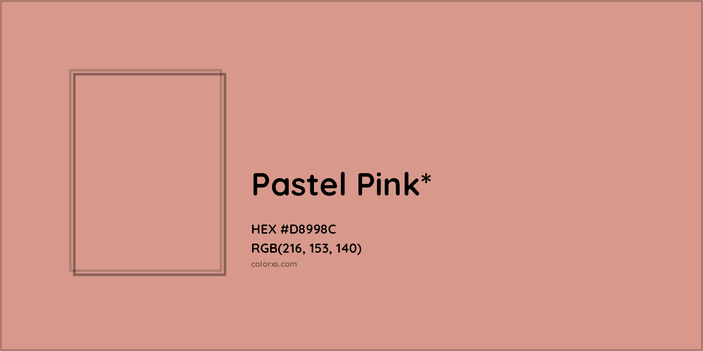 HEX #D8998C Color Name, Color Code, Palettes, Similar Paints, Images