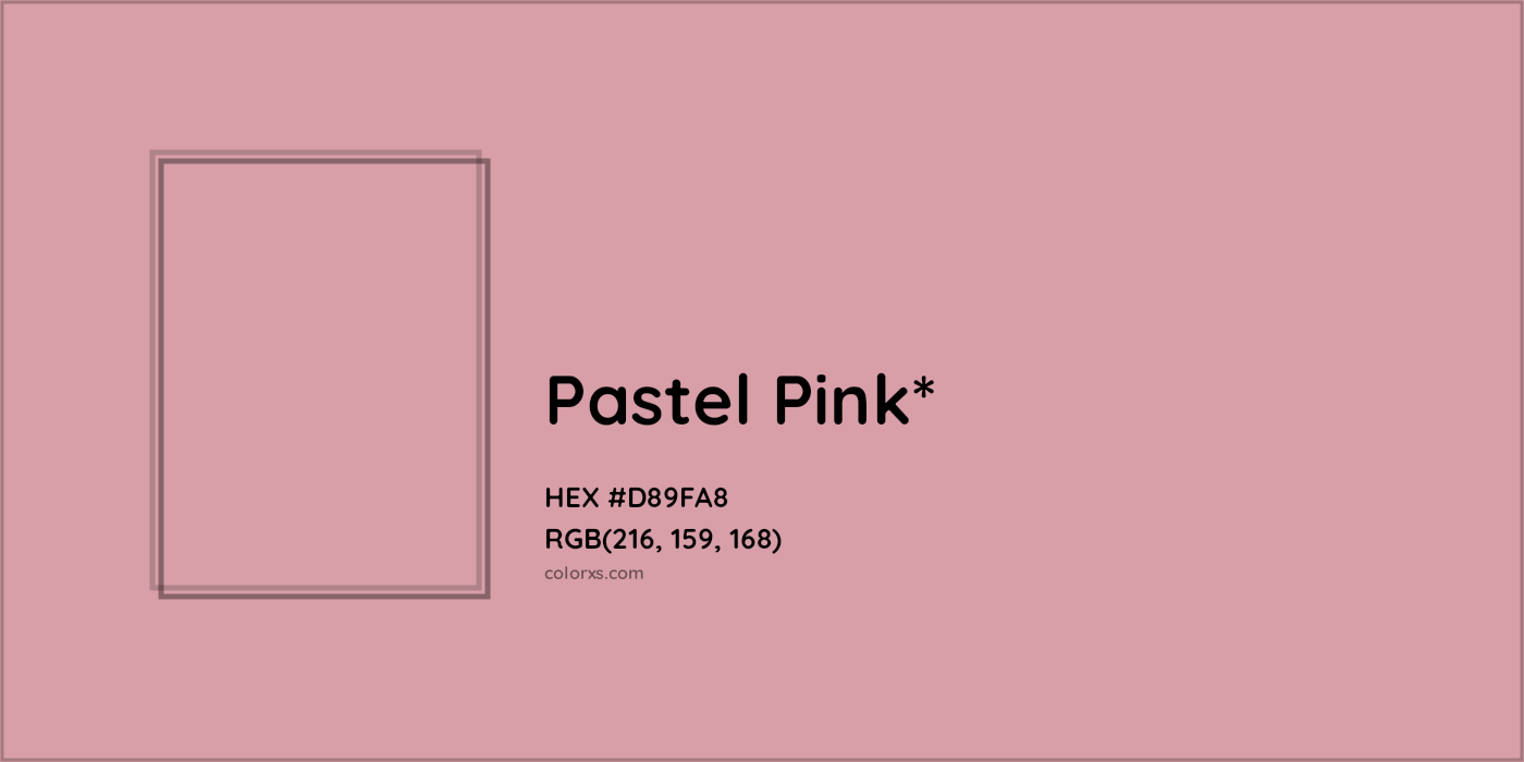 HEX #D89FA8 Color Name, Color Code, Palettes, Similar Paints, Images