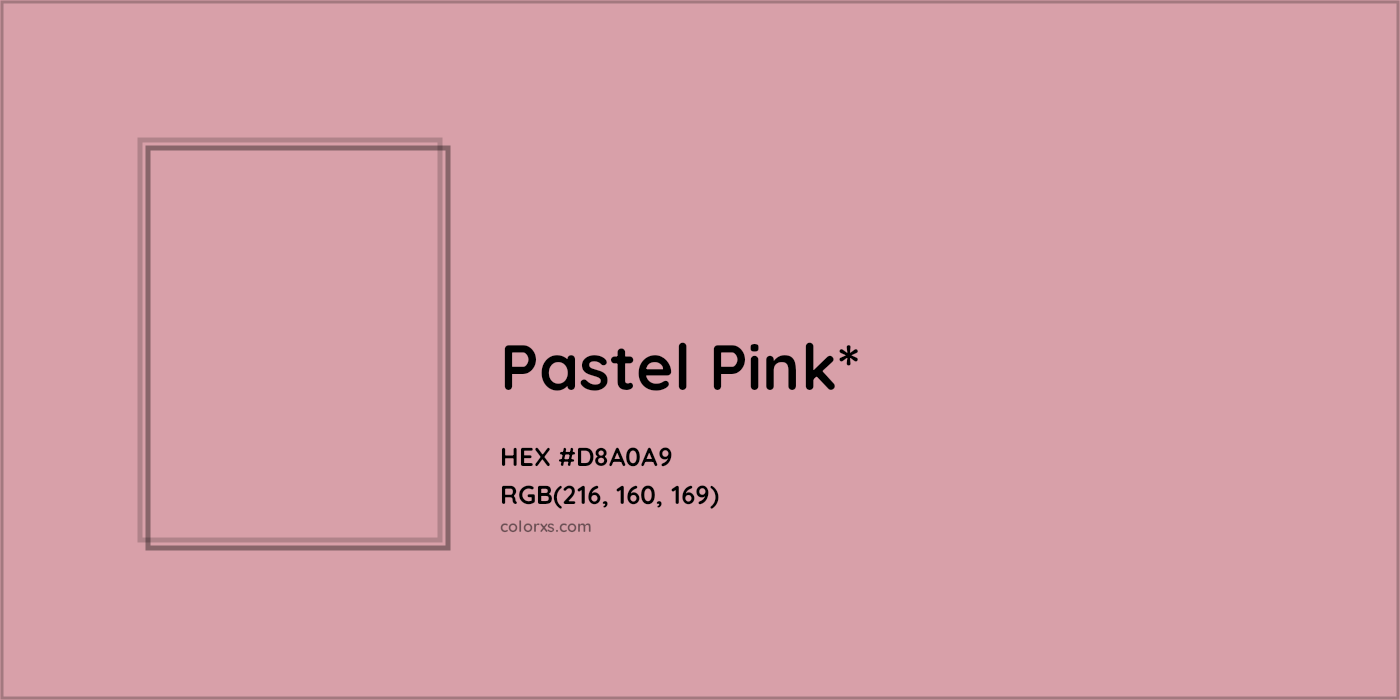 HEX #D8A0A9 Color Name, Color Code, Palettes, Similar Paints, Images