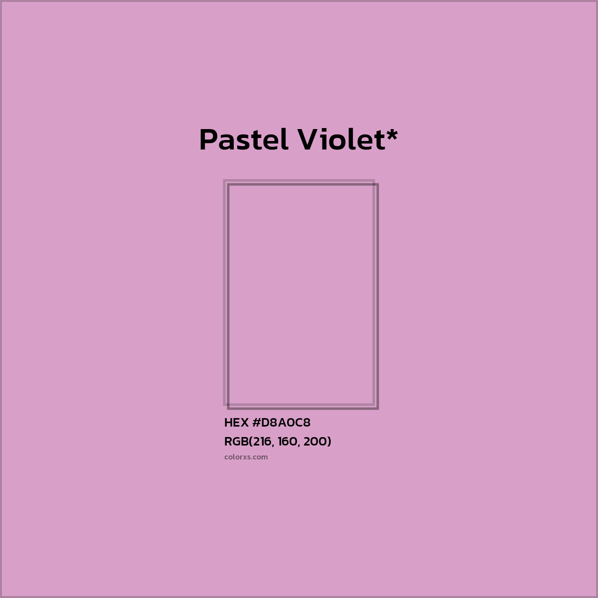 HEX #D8A0C8 Color Name, Color Code, Palettes, Similar Paints, Images