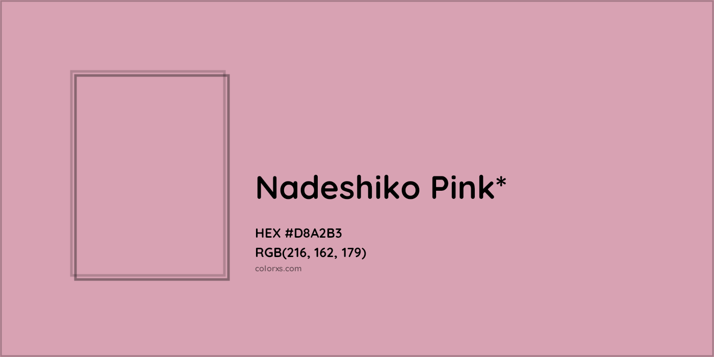 HEX #D8A2B3 Color Name, Color Code, Palettes, Similar Paints, Images