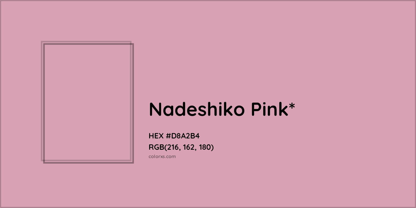 HEX #D8A2B4 Color Name, Color Code, Palettes, Similar Paints, Images