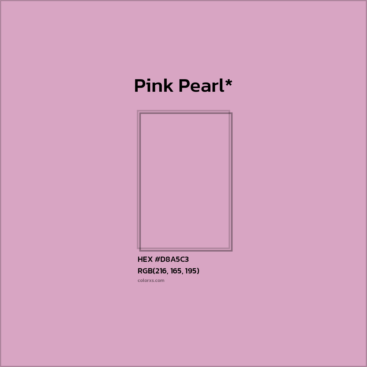 HEX #D8A5C3 Color Name, Color Code, Palettes, Similar Paints, Images