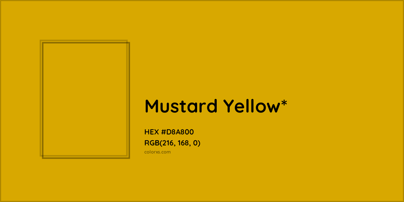 HEX #D8A800 Color Name, Color Code, Palettes, Similar Paints, Images
