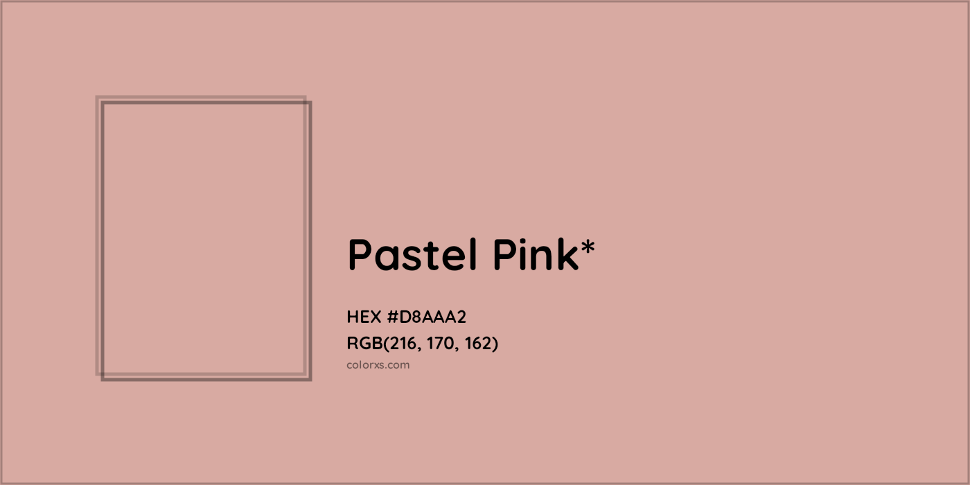 HEX #D8AAA2 Color Name, Color Code, Palettes, Similar Paints, Images
