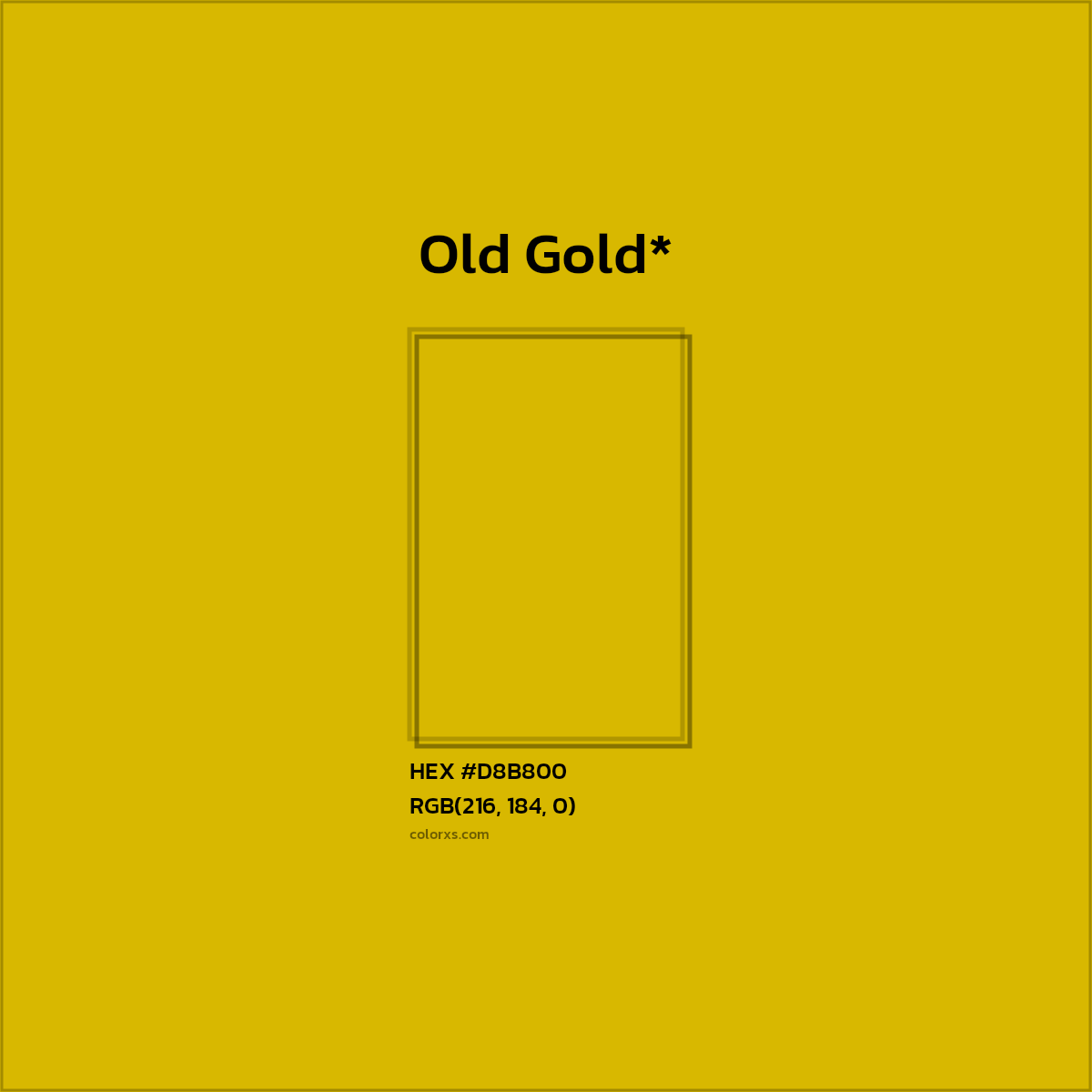 HEX #D8B800 Color Name, Color Code, Palettes, Similar Paints, Images
