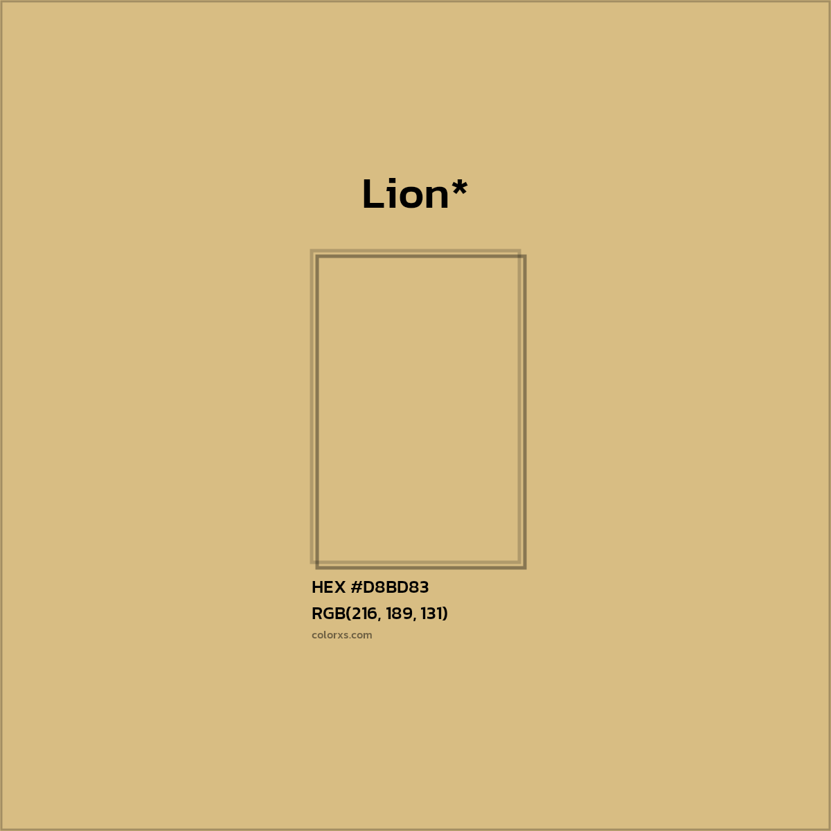 HEX #D8BD83 Color Name, Color Code, Palettes, Similar Paints, Images