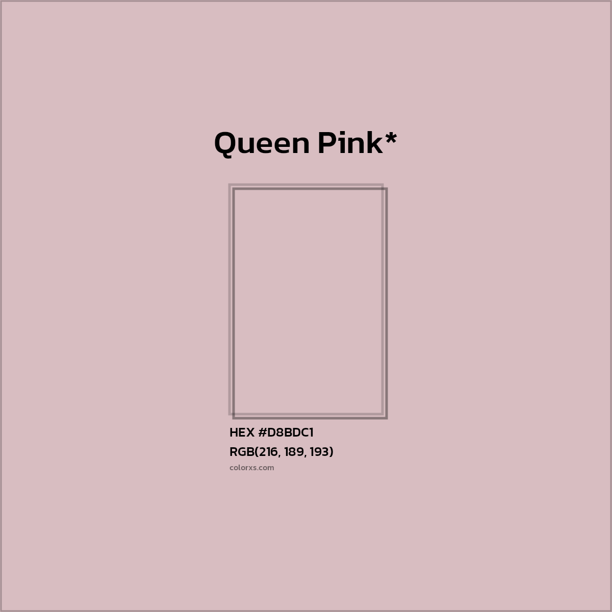 HEX #D8BDC1 Color Name, Color Code, Palettes, Similar Paints, Images