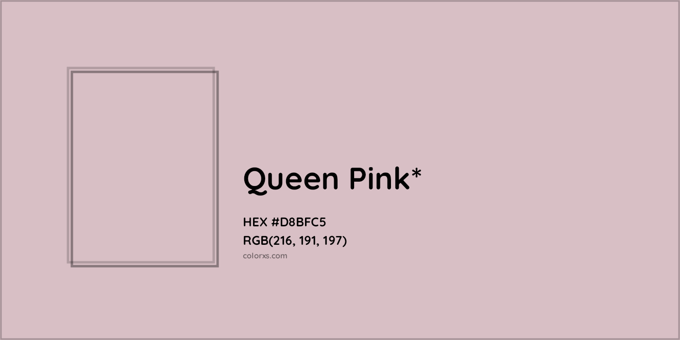 HEX #D8BFC5 Color Name, Color Code, Palettes, Similar Paints, Images