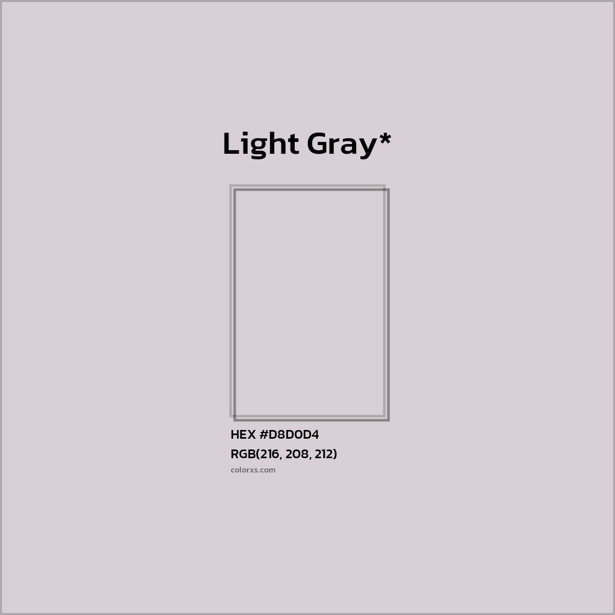 HEX #D8D0D4 Color Name, Color Code, Palettes, Similar Paints, Images