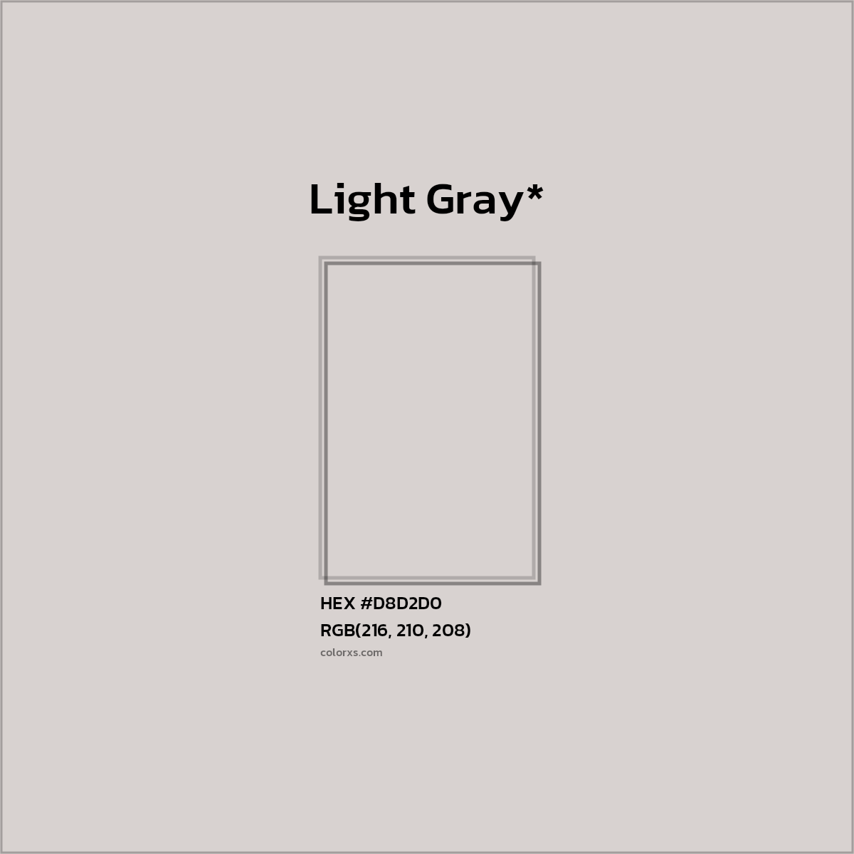 HEX #D8D2D0 Color Name, Color Code, Palettes, Similar Paints, Images