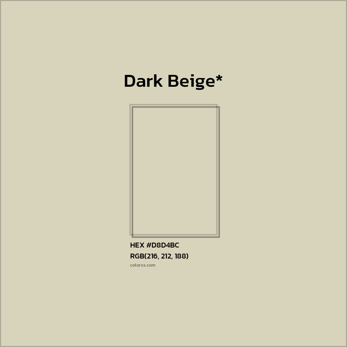 HEX #D8D4BC Color Name, Color Code, Palettes, Similar Paints, Images