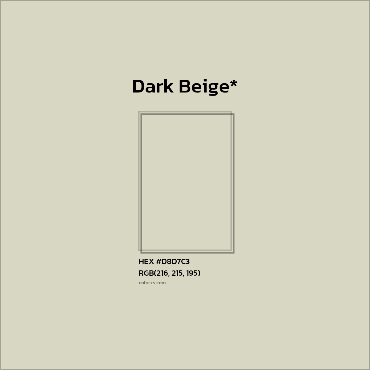 HEX #D8D7C3 Color Name, Color Code, Palettes, Similar Paints, Images