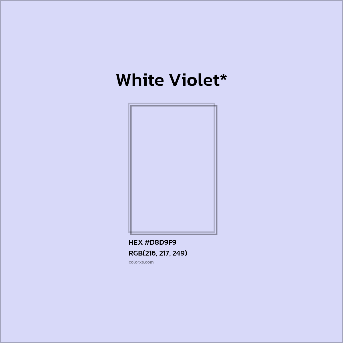 HEX #D8D9F9 Color Name, Color Code, Palettes, Similar Paints, Images