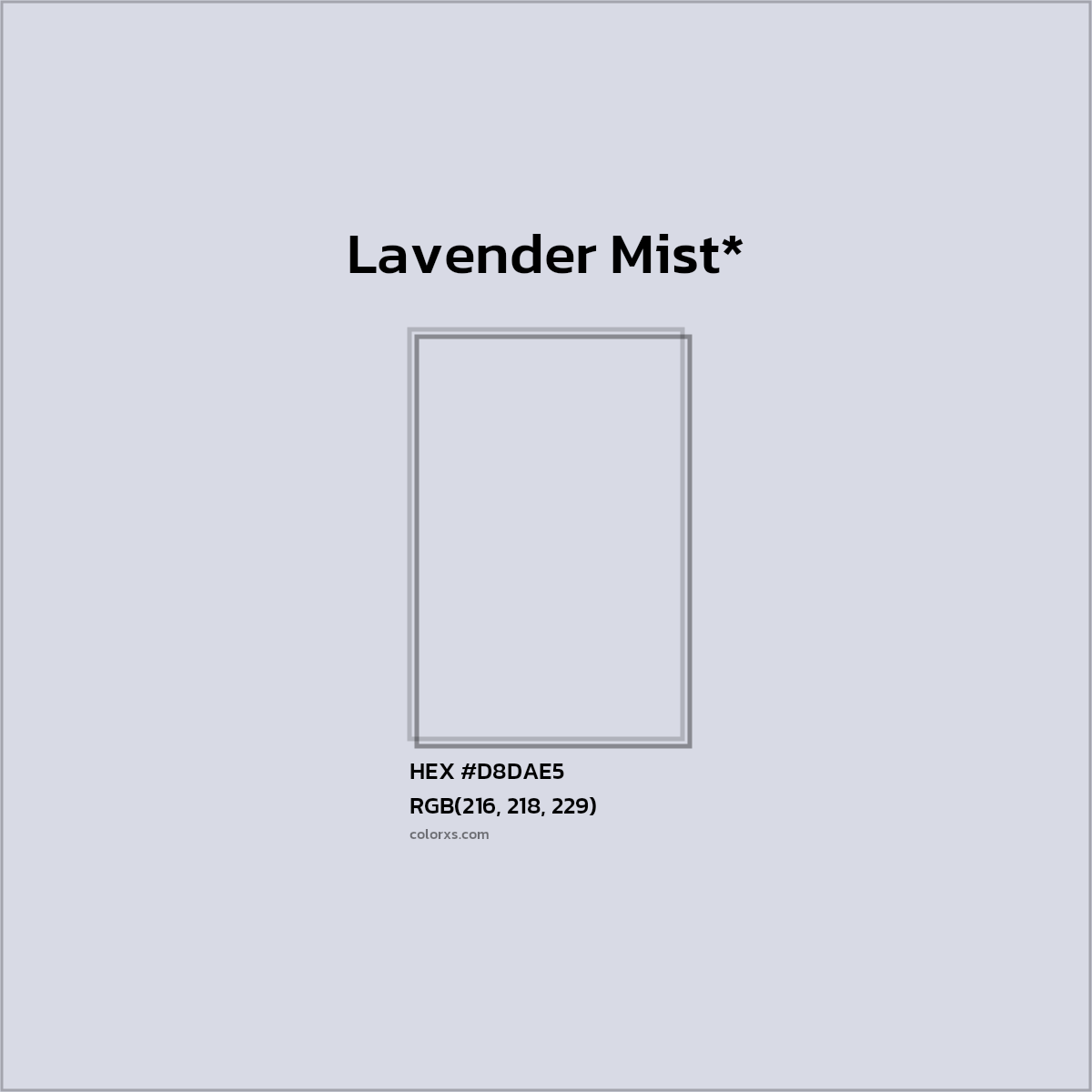 HEX #D8DAE5 Color Name, Color Code, Palettes, Similar Paints, Images
