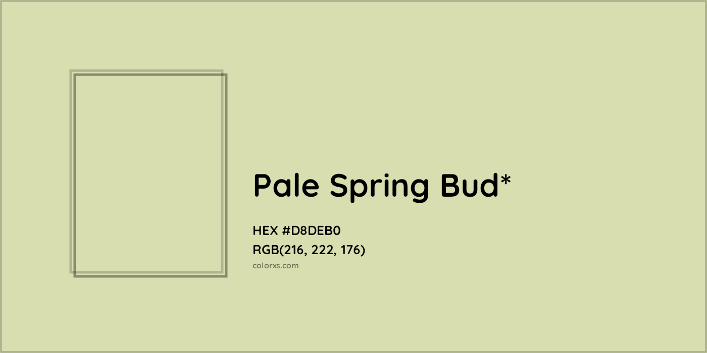 HEX #D8DEB0 Color Name, Color Code, Palettes, Similar Paints, Images