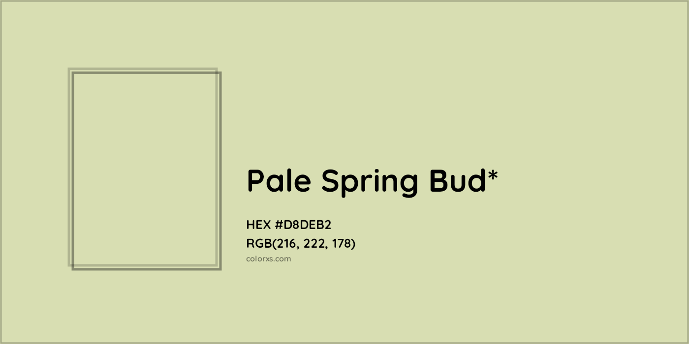 HEX #D8DEB2 Color Name, Color Code, Palettes, Similar Paints, Images