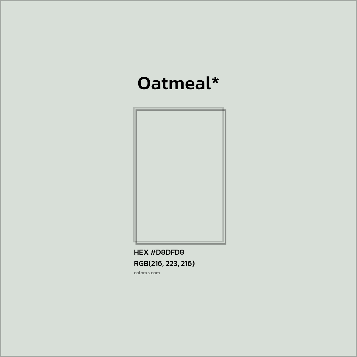HEX #D8DFD8 Color Name, Color Code, Palettes, Similar Paints, Images