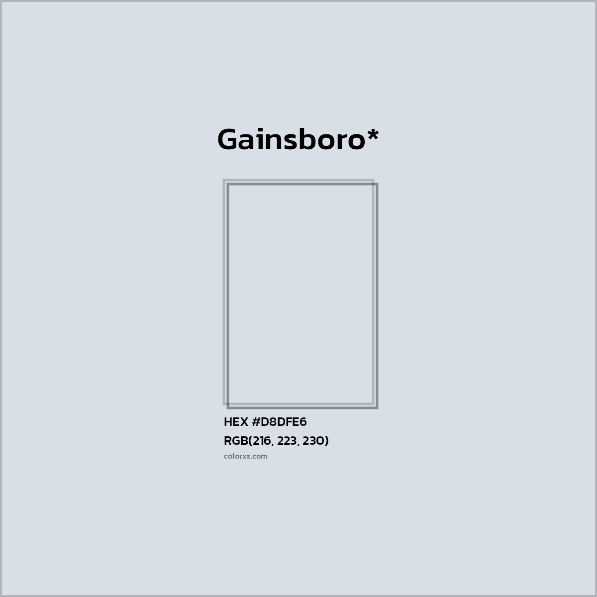 HEX #D8DFE6 Color Name, Color Code, Palettes, Similar Paints, Images