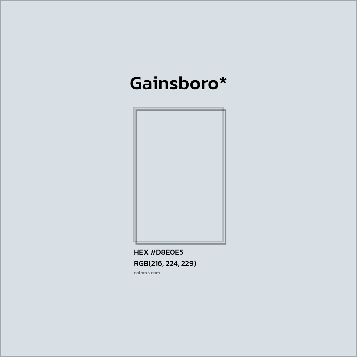 HEX #D8E0E5 Color Name, Color Code, Palettes, Similar Paints, Images