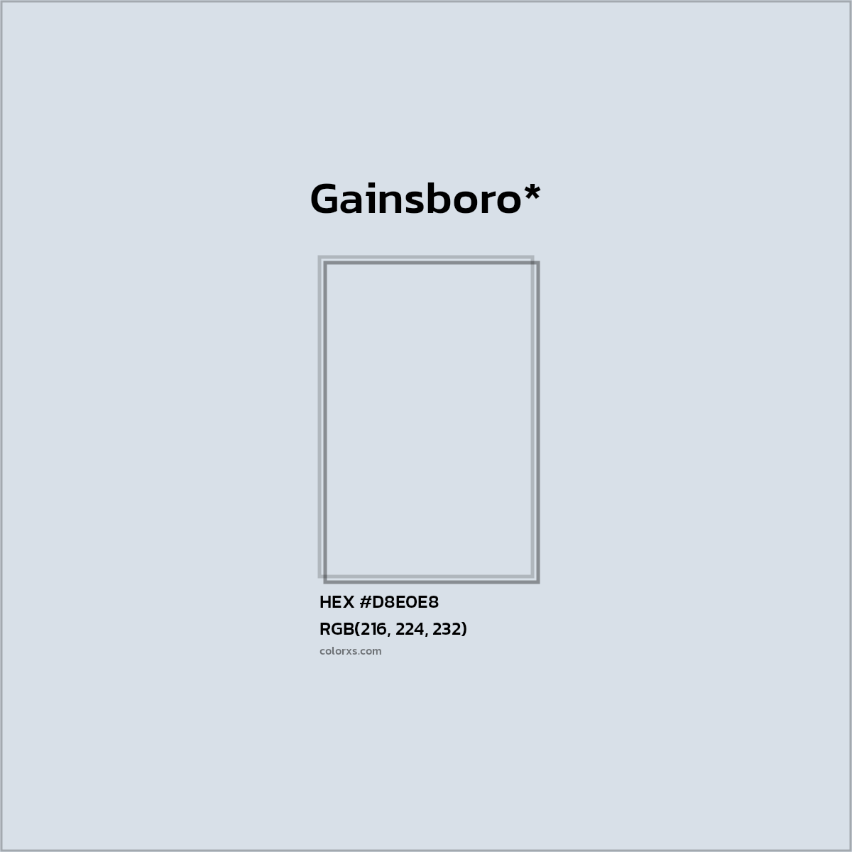 HEX #D8E0E8 Color Name, Color Code, Palettes, Similar Paints, Images