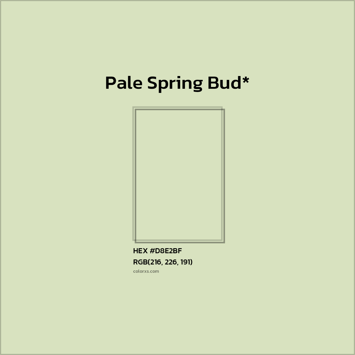 HEX #D8E2BF Color Name, Color Code, Palettes, Similar Paints, Images