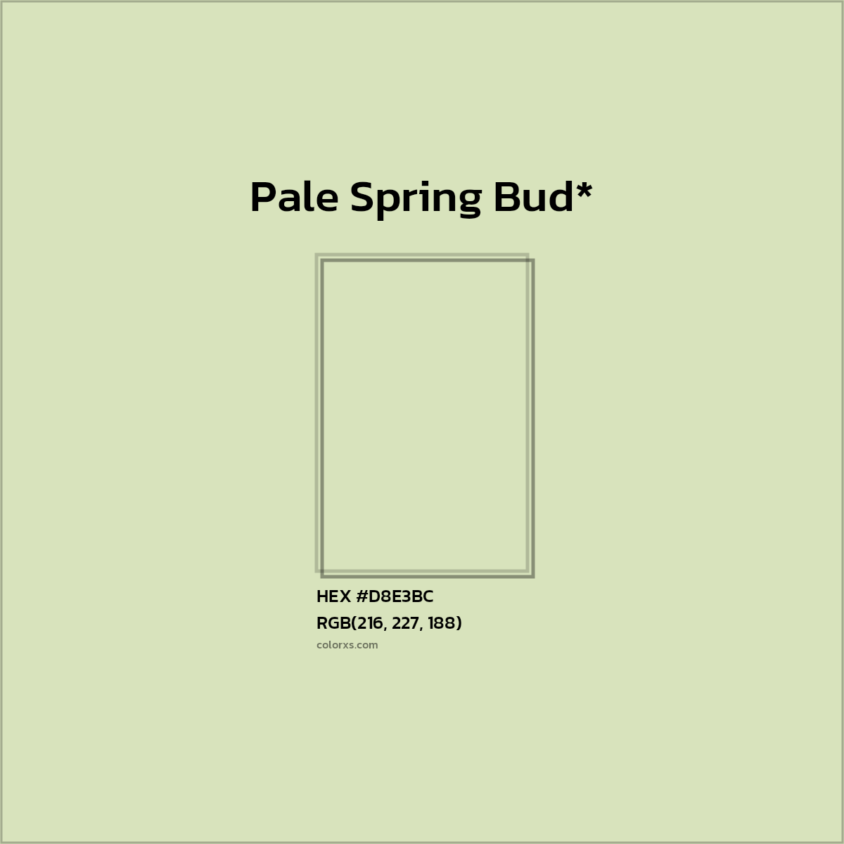 HEX #D8E3BC Color Name, Color Code, Palettes, Similar Paints, Images