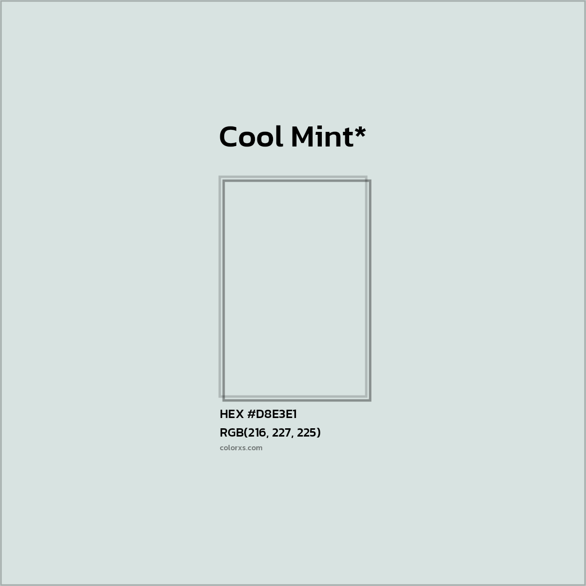 HEX #D8E3E1 Color Name, Color Code, Palettes, Similar Paints, Images