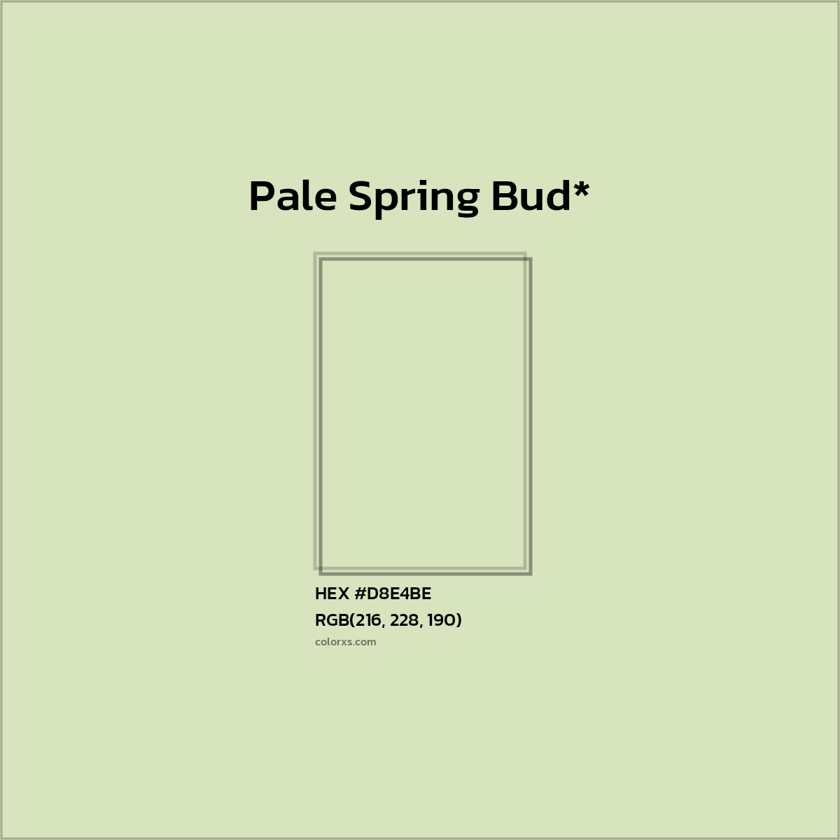 HEX #D8E4BE Color Name, Color Code, Palettes, Similar Paints, Images