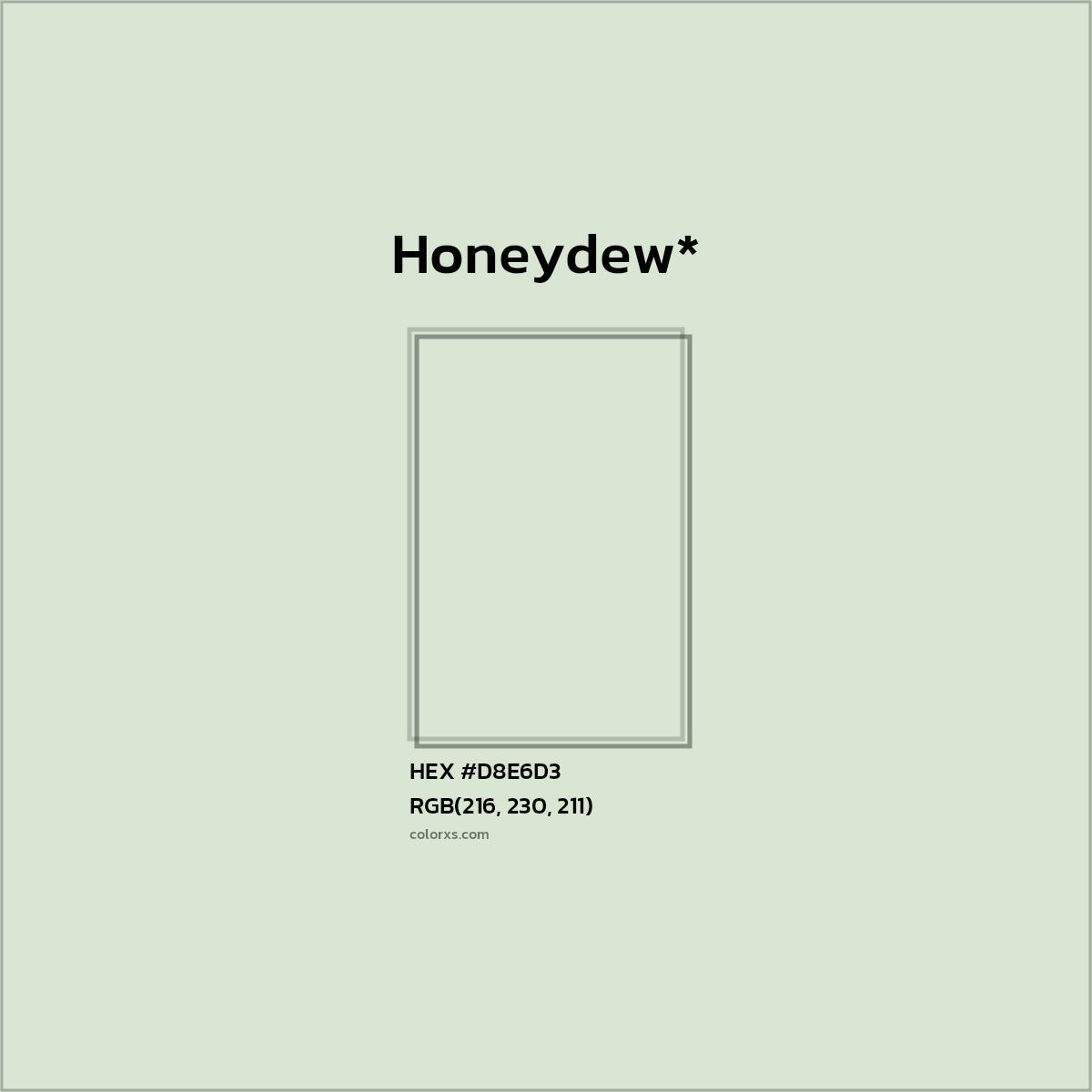 HEX #D8E6D3 Color Name, Color Code, Palettes, Similar Paints, Images