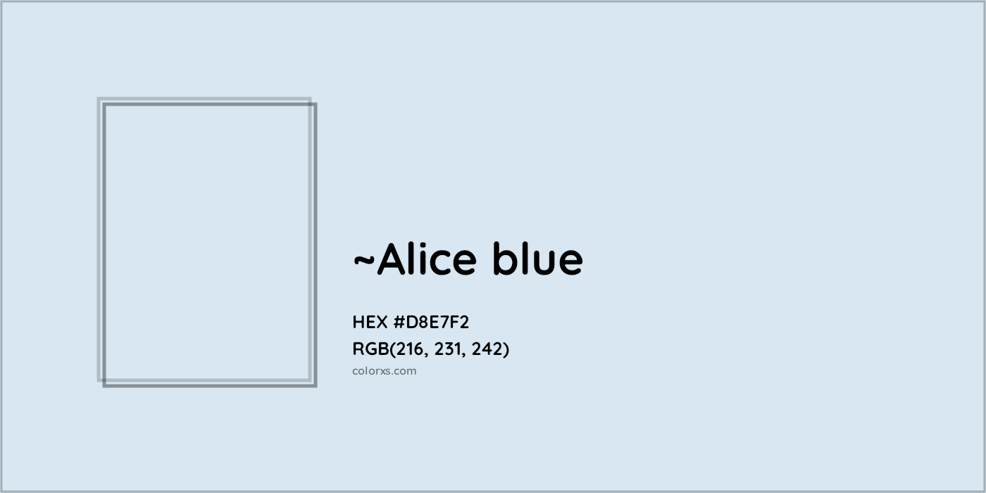 HEX #D8E7F2 Color Name, Color Code, Palettes, Similar Paints, Images