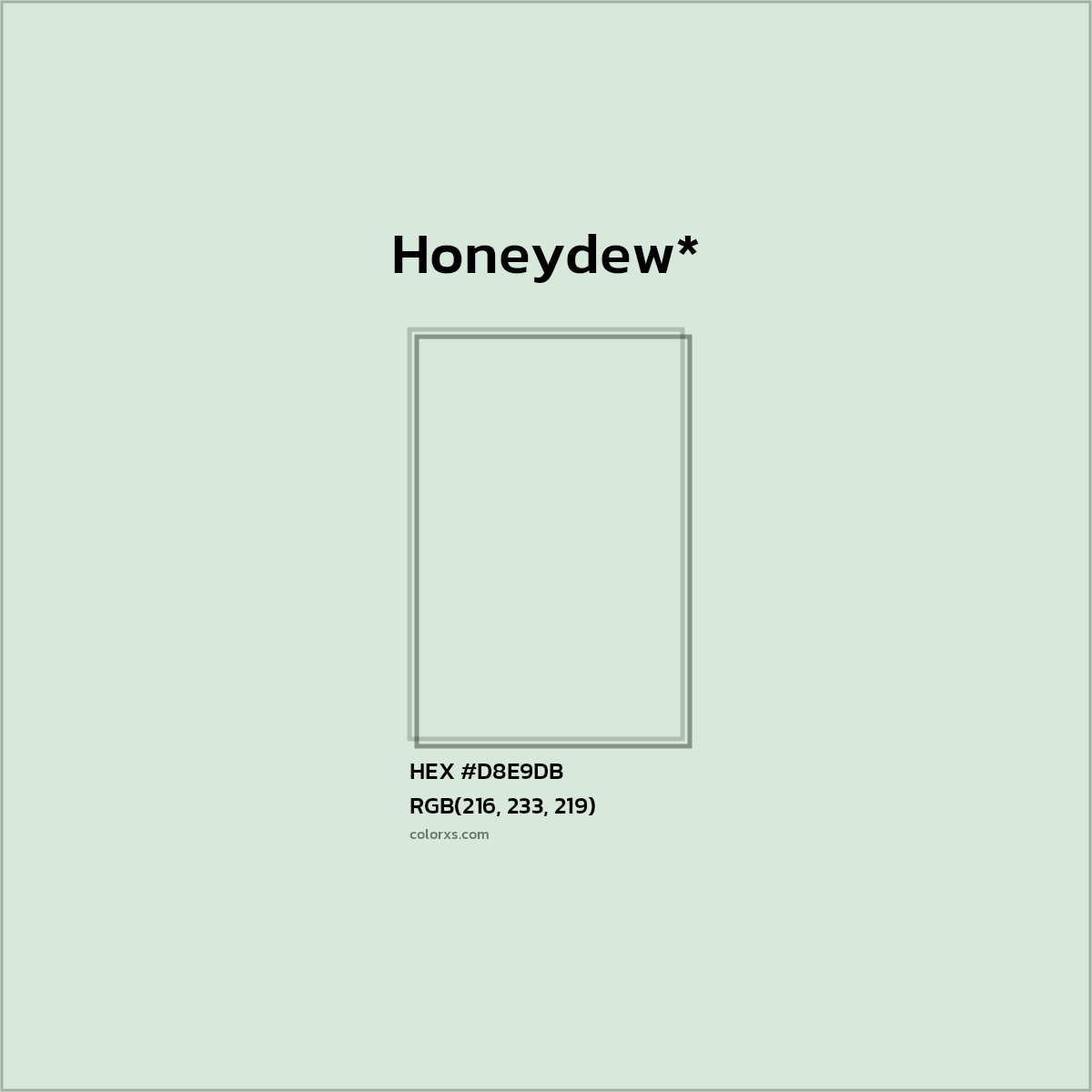 HEX #D8E9DB Color Name, Color Code, Palettes, Similar Paints, Images
