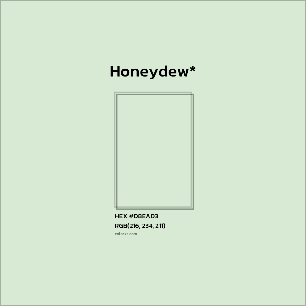 HEX #D8EAD3 Color Name, Color Code, Palettes, Similar Paints, Images