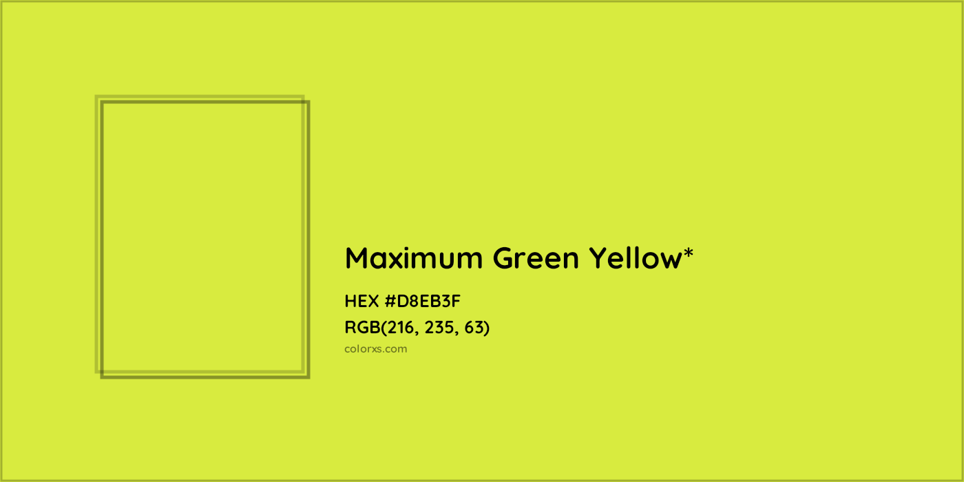 HEX #D8EB3F Color Name, Color Code, Palettes, Similar Paints, Images